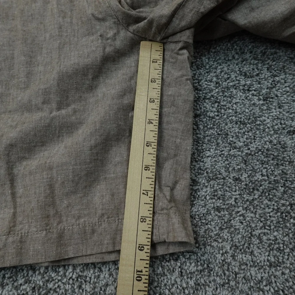 Banana Republic Shorts Mens 32 Beige Brown Aiden Linen Chambray Chino Flat Front